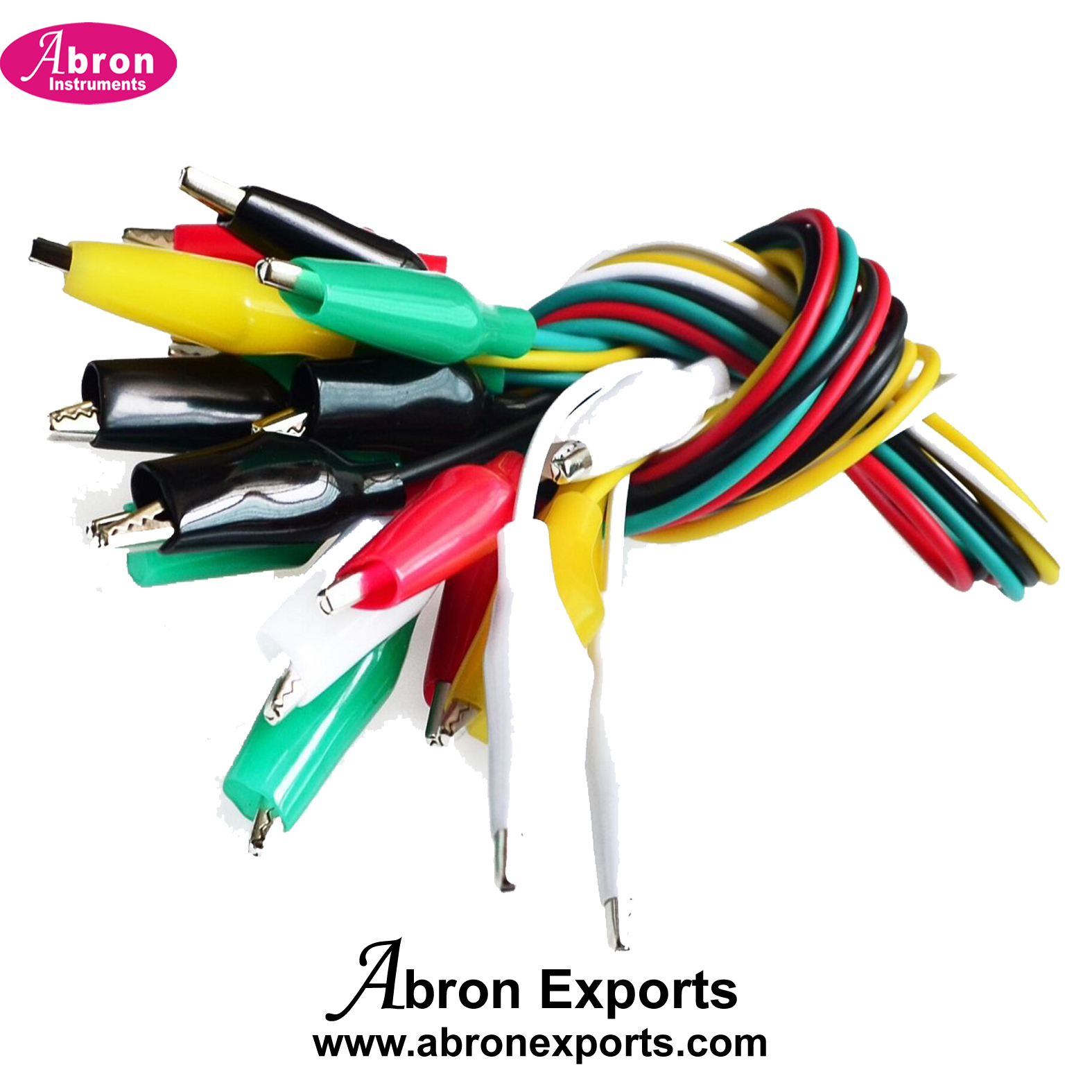 Wire 50cm Long With Both Crocodial Aligater Clip Black Red or Other Colour 50cm 1 Meter 10pc Abron AP-686CC50 